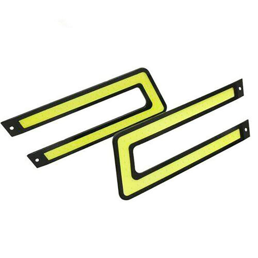 Дневные Ходовые Огни COB М U-SHAPE Черный корпус, Белый свет 12V